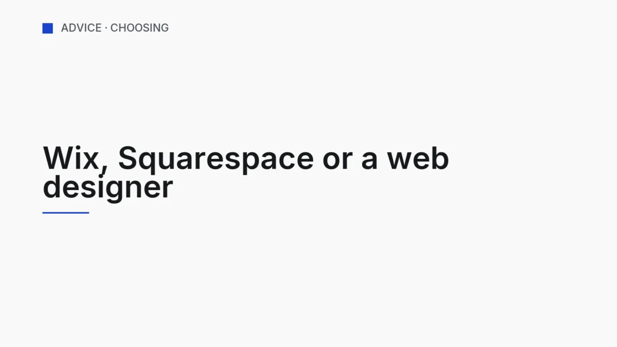 Cover graphic for the article comparing website builders and web designers