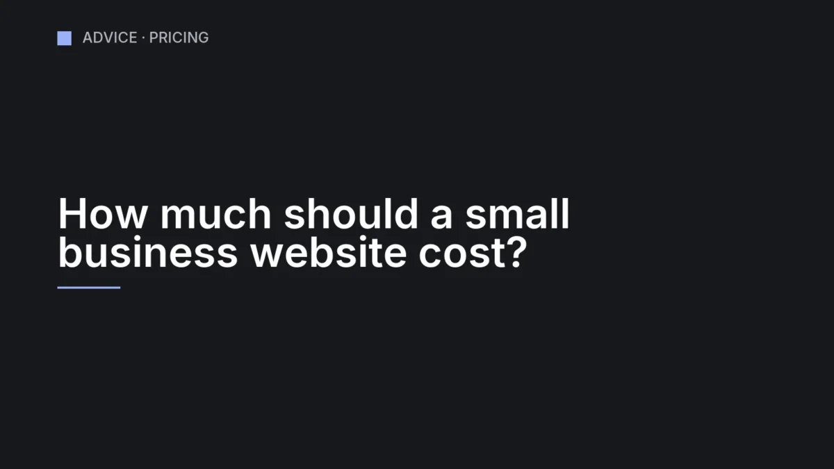 Cover graphic for the article on what a small business website costs