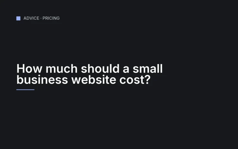 Cover graphic for the article on what a small business website costs