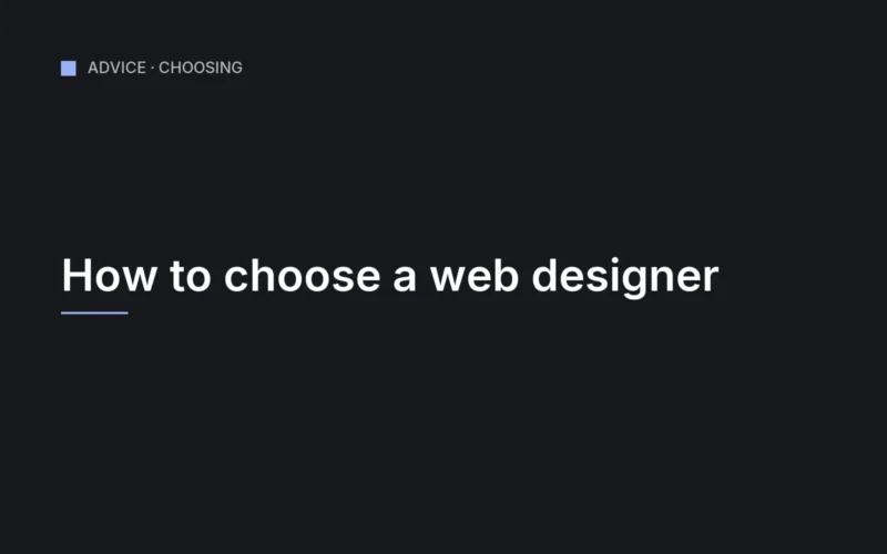 Cover graphic for the article on choosing a web designer