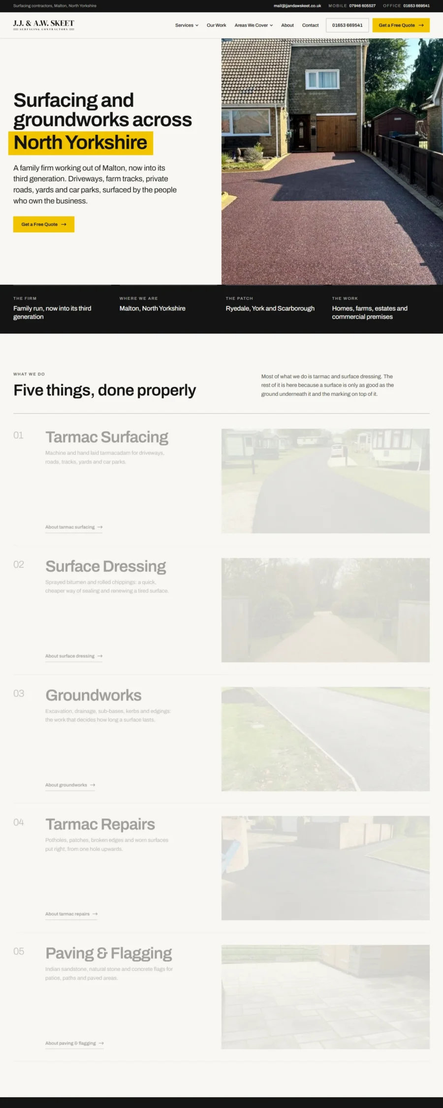 Homepage of the J.J. & A.W. Skeet website designed by Malnor